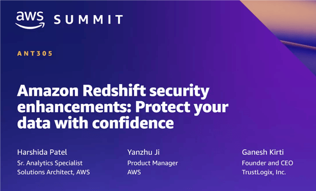 AWS Summit video Redshift row level security enhancements